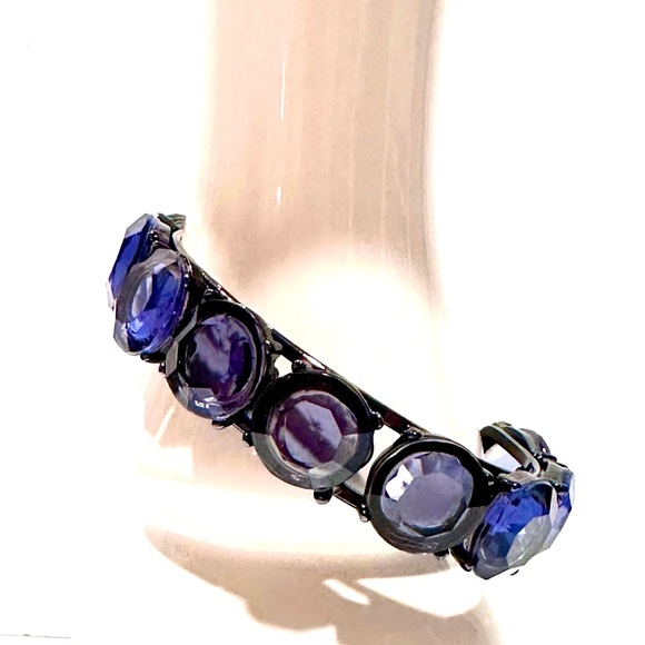 WHBM | Glam Crystal & Gunmetal Party Cuff in Purple✨Blue✨Clear | NWT - Picture 3 of 10